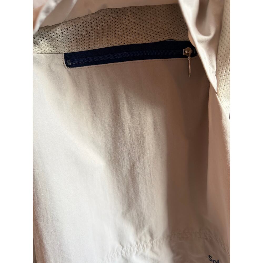 Vtg Solumbra 1/4 Zip Windbreaker Jacket Beige&Blue Made in USA | Men's M/Unisex - Picture 6 of 9